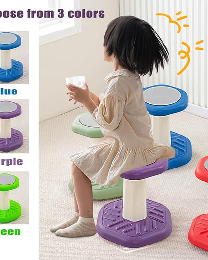 Active Chairs Kids Preschool Wobble Stool - Alternative Flexible Seating Balance Wiggle Stool for Classroom,Preschool,Kindergarten&Elementary School,Active Sensory Chairs,Ages3-8,Purple(14in) - LeafyLoom