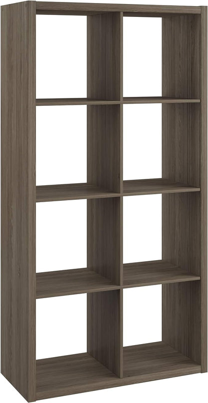 ClosetMaid 8 Cube Heavy Duty Wooden Decorative Bookcase Shelf Storage Organizer with Open Back for Home, Closet, Office, or Toys, Graphite Gray - LeafyLoom