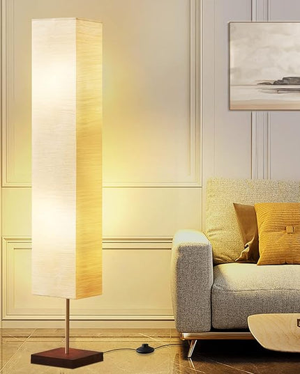 Floor Lamp for Living Room, Led Floor Lamp Column Floor Lamp Standing Lamp Corner Floor Lamp Modern Floor Lamp for Bedroom, Office& Living Room-Beige(Bulbs Included) - LeafyLoom