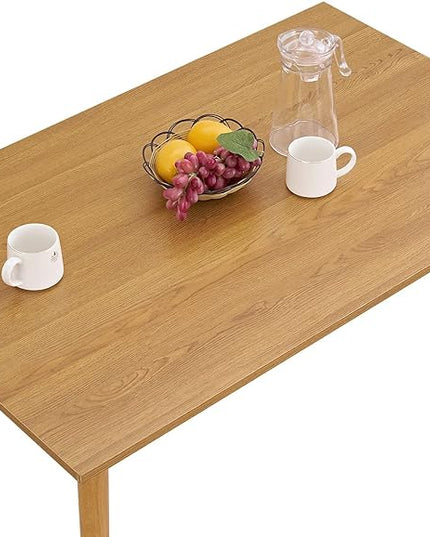 Panana Modern Dining Table 47 Inch Kitchen Table with Solid Wood Leg Oak Finish Dinner Table Dining Room Home Furniture Natural - LeafyLoom