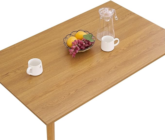 Panana Modern Dining Table 47 Inch Kitchen Table with Solid Wood Leg Oak Finish Dinner Table Dining Room Home Furniture Natural - LeafyLoom