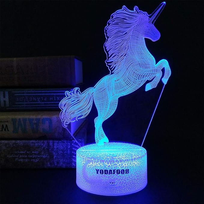 Unicorn Night Light Lamp, Unicorn Toy Gifts for Boys Girl Teen Kids, Bedroom Table Decor Light, 16 Color Remote Lamp Smart Touch - LeafyLoom