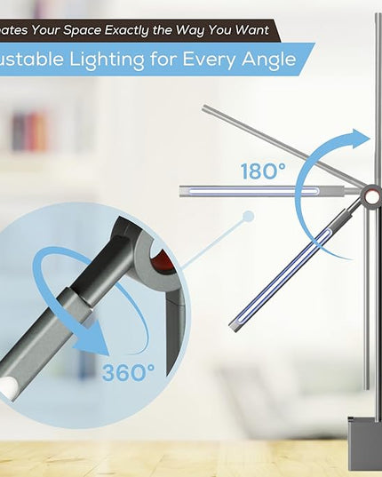 LINKSTYLE Ligoe Smart Desk Lamp for Home Office, Minimalist Premium Design LED Desk Lights for Reading, Table Lamp for Bedroom Bedside Night Stand, APP Controls, Adjustable Settings, Eye Protection - LeafyLoom
