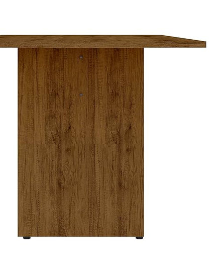 Manhattan Comfort Nomad Dining Table for 4 to 6, Modern Rustic Farmhouse Statement Furniture Piece with Protouch Wood Grain Finish, Sturdy H-Base Pedestal Design, Easy Assembly, 67.91", Nature - LeafyLoom