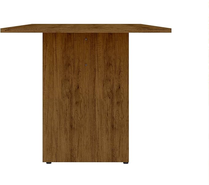 Manhattan Comfort Nomad Dining Table for 4 to 6, Modern Rustic Farmhouse Statement Furniture Piece with Protouch Wood Grain Finish, Sturdy H-Base Pedestal Design, Easy Assembly, 67.91", Nature - LeafyLoom