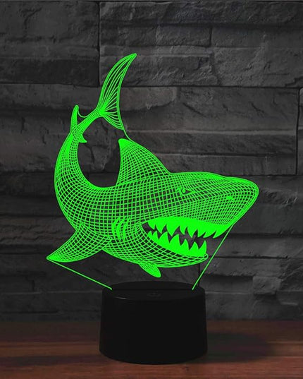 Night Light for Kids 3D Shark Led Lamp with Remote Control 16 Color Changing Xmas Birthday Gift for Child - LeafyLoom