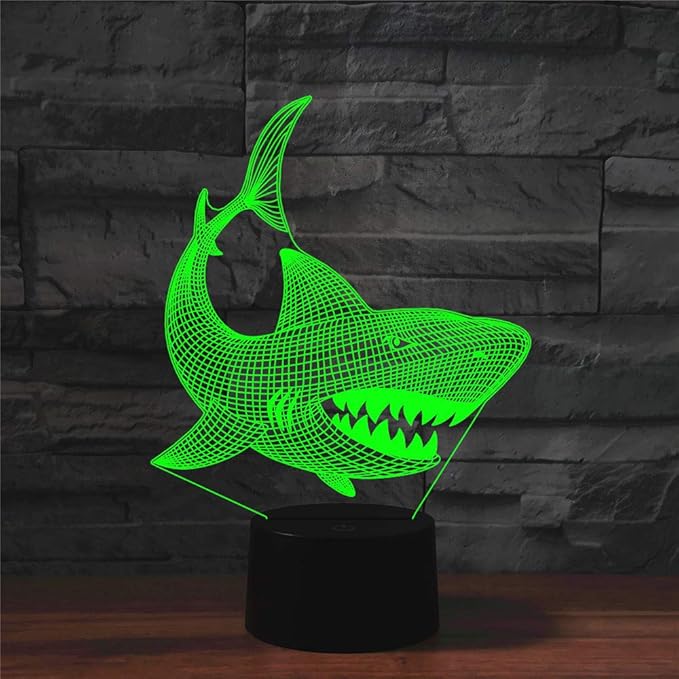 Night Light for Kids 3D Shark Led Lamp with Remote Control 16 Color Changing Xmas Birthday Gift for Child - LeafyLoom