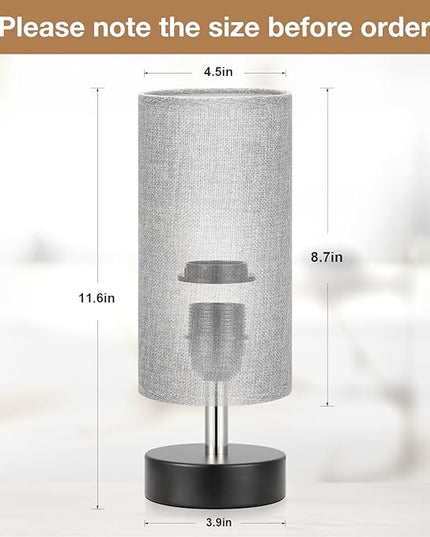 Small Table Lamp for Bedroom - Bedside Lamps for Night Stands, Minimalist Nightstand Light Lamp, Desk Lamps for Reading Room, Kids Room, Living Room, Office, Dorm - LeafyLoom
