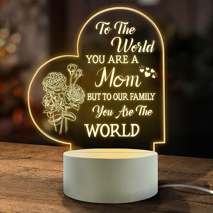 Lovely Mother-Best Mom Birthday Gifts from Daughter Son，Mom Night Light，Room Decoration Mom's - LeafyLoom