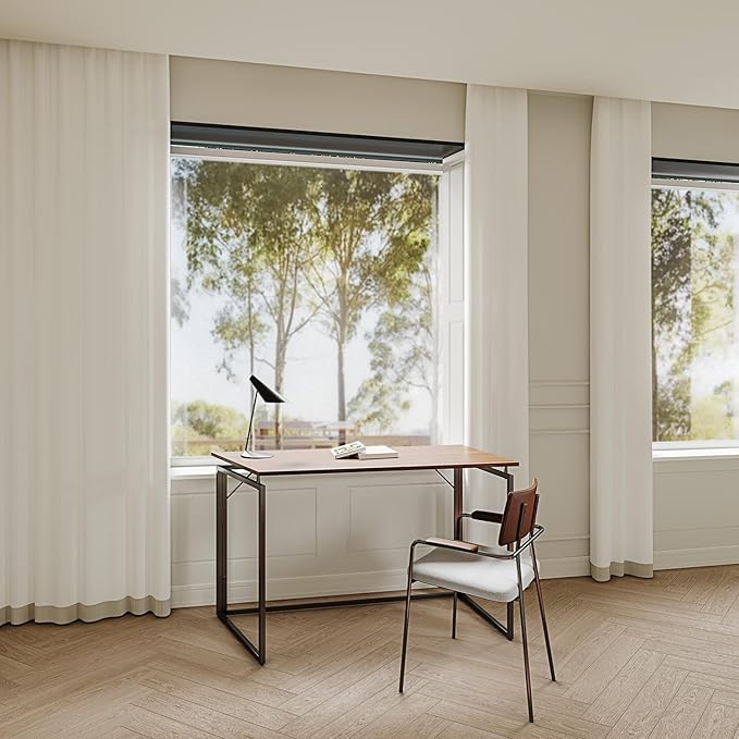 Folding Desk 40 Inch - Small Foldable Desk for Small Space Minimalist, Space Saving Collapsible Compact Desk Portable Table for Craft, Writing, Study and Work (No Assembly Required) - LeafyLoom