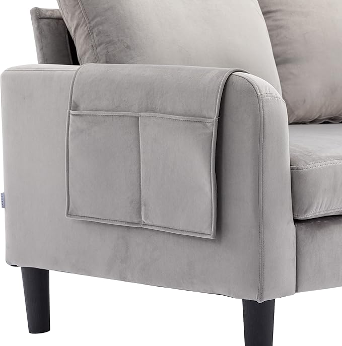 72.44" L-Shaped Reversible Sectional Sofa w/Pull Out Bed & Storage Chaise Lounge,Interior Furniture Comfy Sleeper Corner Couch with 3 Throw Pillows and Pockets,for Dorm,Apartment,Gray - LeafyLoom
