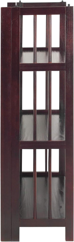 Casual Home 3 Shelf Folding Stackable Bookcase, 27.5" Wide, Espresso - LeafyLoom