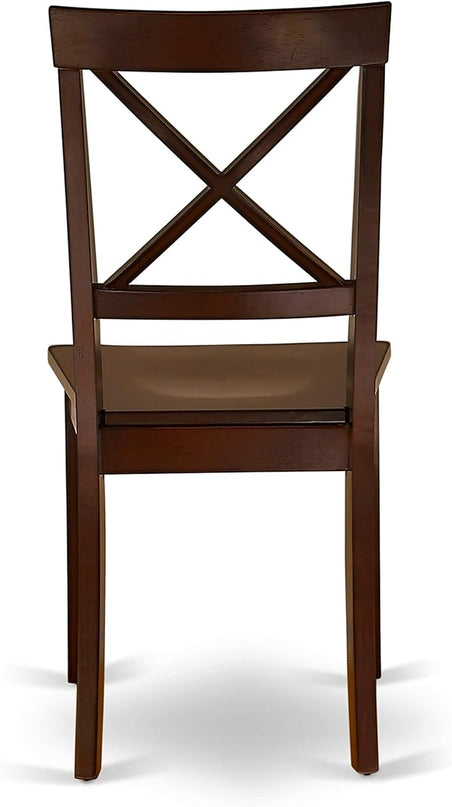 East West Furniture NOBO5-MAH-W 5 Piece Dining Set for 4 Includes a Rectangle Kitchen Table with Butterfly Leaf and 4 Dinette Chairs, 32x54 Inch - LeafyLoom