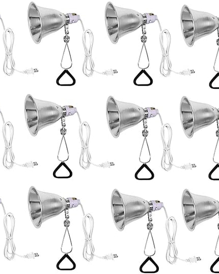 Simple Deluxe Clamp Lamp Light with 5.5 Inch Aluminum Reflector up to 60 Watt E26 Socket (no Bulb Included) 6 Feet 18/2 SPT-2 Cord, Silver and White, 12 Pack - LeafyLoom