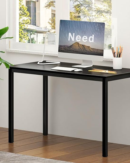 Need Small Computer Desk Writing Desk 39 3/8'' L Study Desk for Small Space Gaming Desk Sturdy and Heavy Duty Home Office Desk for Dormitory/Meeting Room AC3CB(100 * 60) Beside Table,Black/Black - LeafyLoom