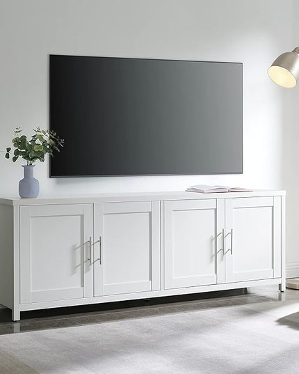 Henn&Hart Strahm TV Stand, 68" Wide, White - LeafyLoom