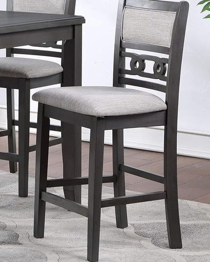 New Classic Furniture Gia Counter Chairs, Set of 2, Gray - LeafyLoom