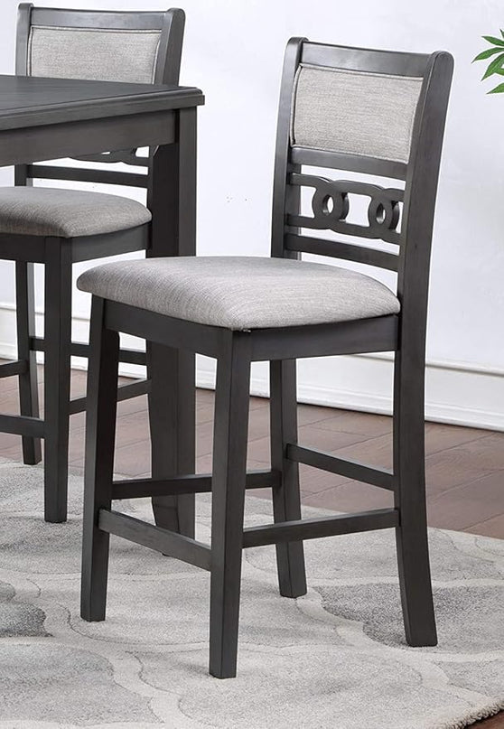 New Classic Furniture Gia Counter Chairs, Set of 2, Gray - LeafyLoom