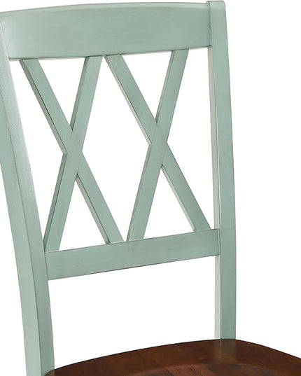 Crosley Furniture Shelby Dining Chairs (Set of 2), Distressed Teal - LeafyLoom
