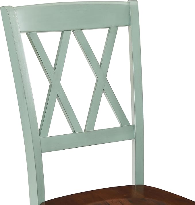 Crosley Furniture Shelby Dining Chairs (Set of 2), Distressed Teal - LeafyLoom