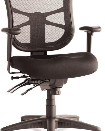 Alera ALEEL42ME10B Elusion Series Mesh Mid-Back Multifunction Chair - Black - LeafyLoom