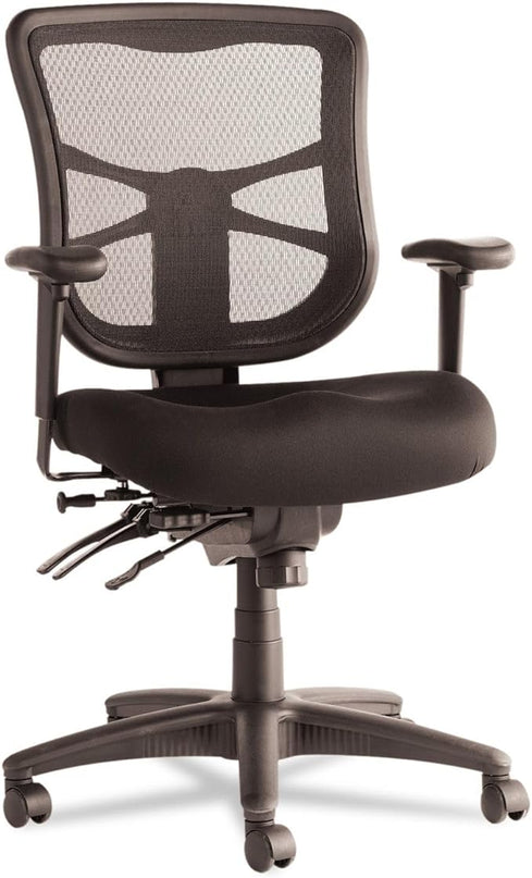 Alera ALEEL42ME10B Elusion Series Mesh Mid-Back Multifunction Chair - Black - LeafyLoom