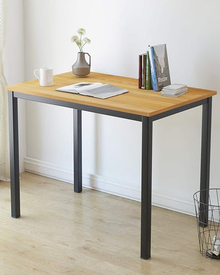 SogesGame Small Computer Desk, 39.4 inches Small Office Desk Computer Table Study Writing Desk Workstation for Home Office,Teak Black - LeafyLoom
