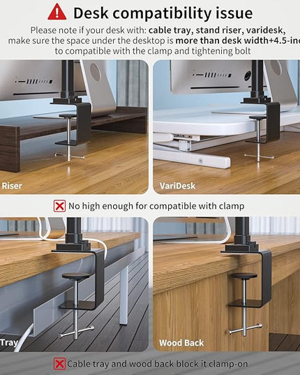 EppieBasic LED Desk Lamp,Architect Clamp Desk Lamps for Home Office,24W Brightest Led Workbench Office Lighting-6 Color Modes and Stepless Dimming Modern Desk Lamp for Monitor Studio Reading - LeafyLoom