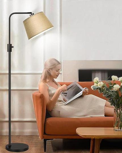 Nintiue Dimmable Floor Lamp, 1000 LM LED Edison Bulb Included, Arc Floor Lamps for Living Room Modern Standing Lamp Tall Lamps for Living Room Bedroom-Champagne - LeafyLoom