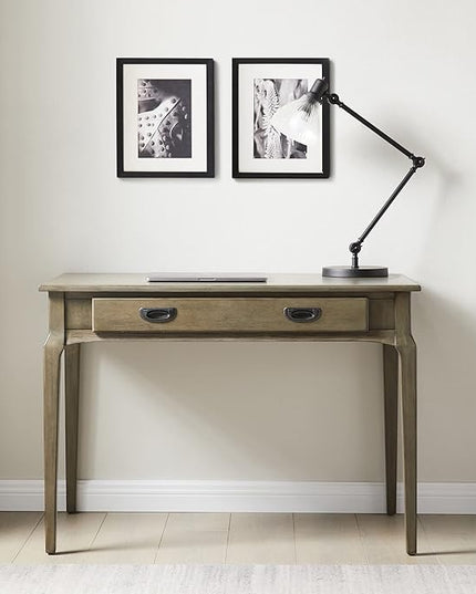 Leick Home 22400-GR Stratus Laptop Computer Desk with Drop Front Keyboard Drawer, Smoke Gray - LeafyLoom
