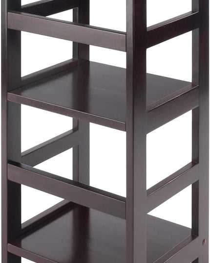 Winsome Leo Model Name Shelving, Tall, Espresso - LeafyLoom