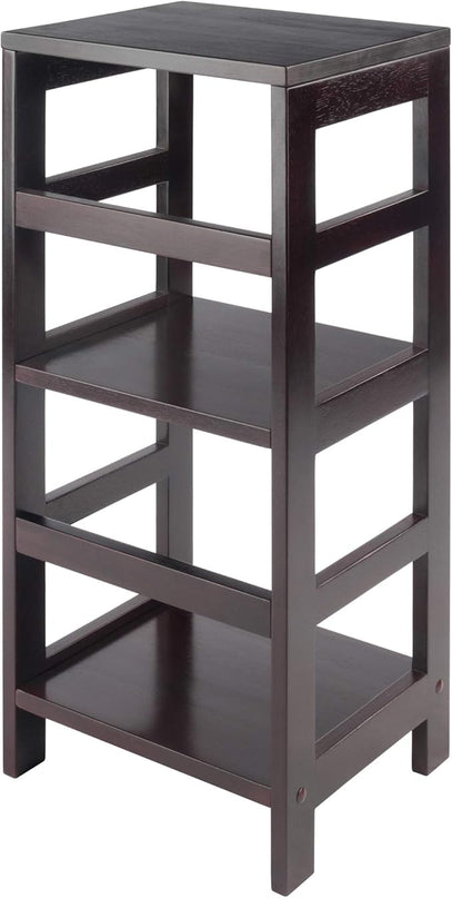 Winsome Leo Model Name Shelving, Tall, Espresso - LeafyLoom