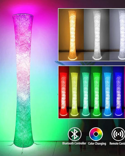 Floor Lamp, RGB Color Changing Led Smart Lamp, Music Sync, APP Remote Control, 62'' Standing Lamp for Living Room Bedroom Game Room - LeafyLoom