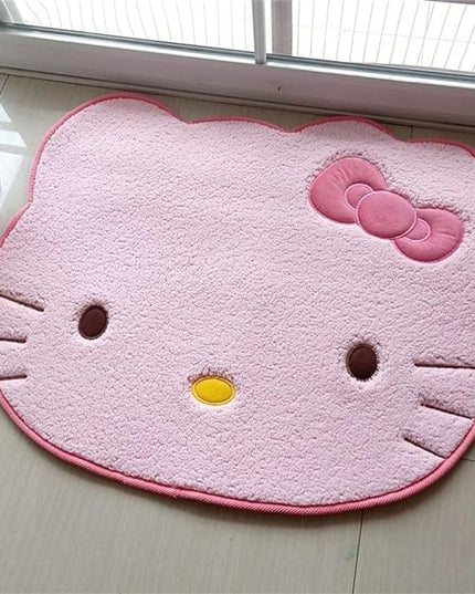 Area Rugs Kawaii Carpet Super Soft Area Rugs Cute Cartoon Kitten Face Pattern Bedroom Mats，Luxury Shaggy High Absorbent and Anti Slip - LeafyLoom