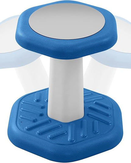 Kids Wobble Stool Chair Seat, Flexible Classroom Seating Improves Focus, Posture & Helps ADHD/ADD. Wobble Stools for Classroom Seating, Ages 3-8, Blue+Green - LeafyLoom