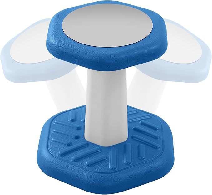 Kids Wobble Stool Chair Seat, Flexible Classroom Seating Improves Focus, Posture & Helps ADHD/ADD. Wobble Stools for Classroom Seating, Ages 3-8, Blue+Green - LeafyLoom