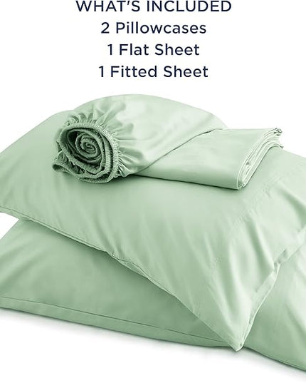 Bedsure California King Sheet Sets, Cooling Sheets, Rayon Derived from Bamboo, Deep Pocket Up to 16", Breathable & Soft Bed Sheets, Hotel Luxury Silky Bedding Sheets & Pillowcases, Sage Green - LeafyLoom