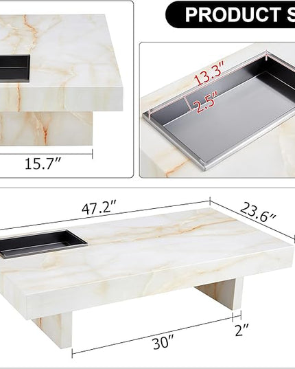 NicBex 47.2Inch Rectangular Dining Table,Minimalist Kitchen Table with Imitation Marble Patterns Tabletop for 4 to 6,Modern Coffee Table,Dining Room Table for Kitchen,Small Space and Living Room,Black - LeafyLoom