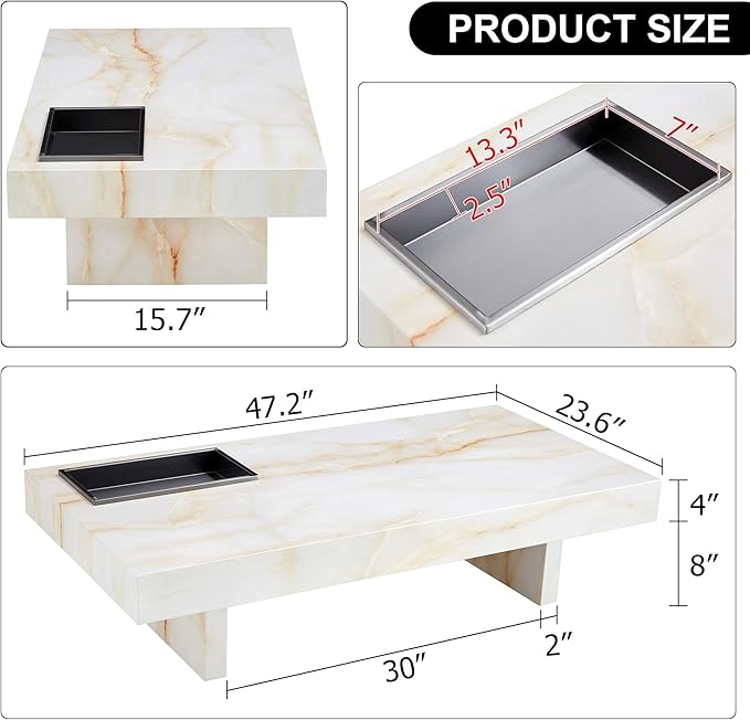 NicBex 47.2Inch Rectangular Dining Table,Minimalist Kitchen Table with Imitation Marble Patterns Tabletop for 4 to 6,Modern Coffee Table,Dining Room Table for Kitchen,Small Space and Living Room,Black - LeafyLoom