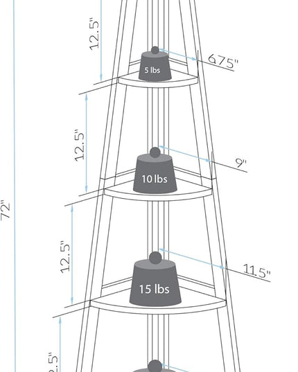 Casual Home 5-Shelf Corner Ladder Bookcase, White (Pack of 1) - LeafyLoom