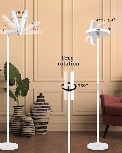 JOOFO Sky LED Floor Lamp,Folding Modern Torchiere Floor Lamp,Bright Dimmable Led Floor Lamp with Remote &Touch Control,5 Color Temperatures,Tall Standing Lamp for Living Room,Office, Bedroom(White) - LeafyLoom