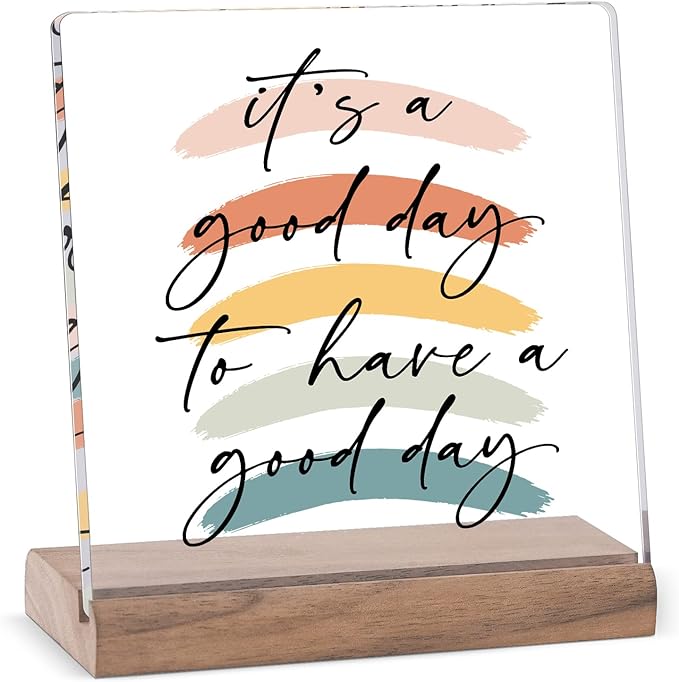 Motivational Office Desk Decor For Women Coworker It‘s A Good Day To Have A Good Day - Inspirational Signs Gifts Aesthetic Office Table Desktop Decorations For Work Desk - LeafyLoom
