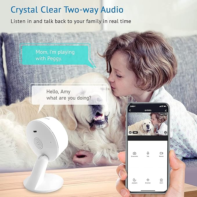 LaView 5G& 2.4GHz Security Cameras 4pcs, Home Security Camera Indoor 1080P, Wi-Fi Cameras Wired for Pet, Motion Detection, Two-Way Audio, Night Vision, Works with Alexa, iOS & Android & Web Access LaView