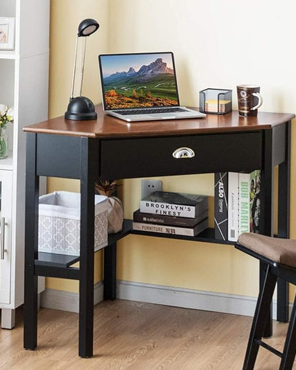 Corner Desk, Coffee - LeafyLoom