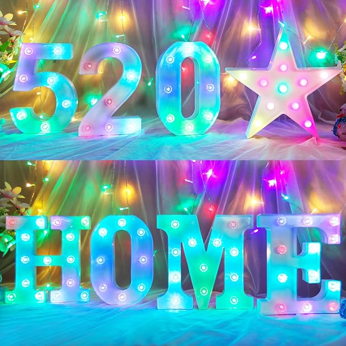 Decorative Led Light Up Number, Light Up Number Sign for Night Light Wedding Birthday Party Christmas Home Bar Decoration Number-(Number 4) - LeafyLoom
