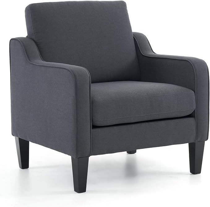 VINGLI Accent Chairs for Living Room Chairs Mid Century Modern Chair Sofa Chair Upholstered Arm Chair with Scooped Arms for Bedroom, Apartment, Office, Studio, Waiting Room, Play Room - LeafyLoom