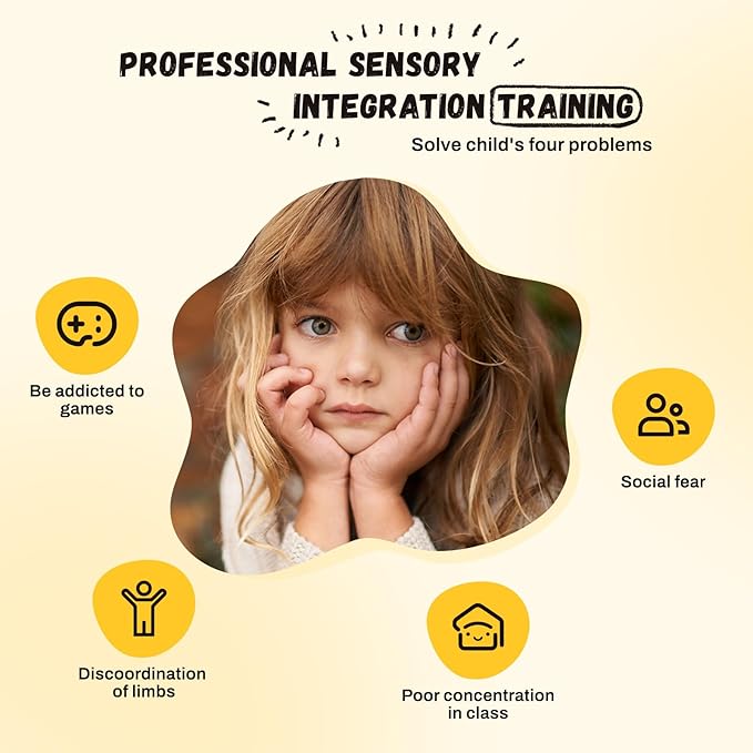 Petal Kids Swivel Chair, Seat and Spinning Chair, Body Coordination Training Chair, Yellow Non Slip Sensory Toys 360° Spinning Chair for Autistic Kids Aged 3+, Improving Toddler's Physical Fitnesss - LeafyLoom