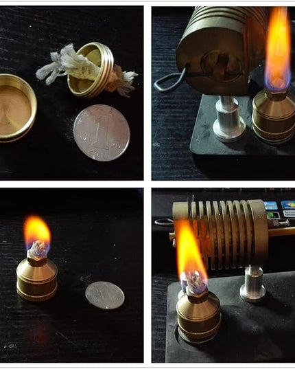 Sunnytech Mini Brass Metal Alcohol Lamp for Stirling Engine Steam Engine Alcohol Burner Can Be Used to Boil Tea Coffee M095-1 - LeafyLoom