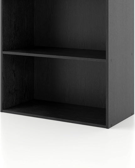 Apexa 2-Tier Cube Storage Organizer Shelves, Stackable Wood Bookcase Fits Cubby Bins for Organization, Dorm Teen Room Decor & Home Office, Black - LeafyLoom