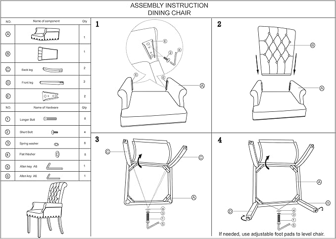 Dining Room Chairs with Arms,Tufted Upholstered High Back Nailed Trim with Untique Oak Wood Legs for Kitchen Restaurant Room Bedroom - LeafyLoom